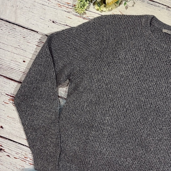 NWOT AYR Men's Crewneck The Sloop Fuzzy TV Ribbed Gray Sweater - Picture 4 of 10